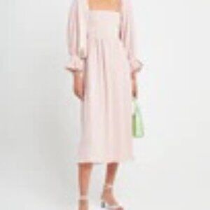 Women’s Pink Square-Neck Midi Dress